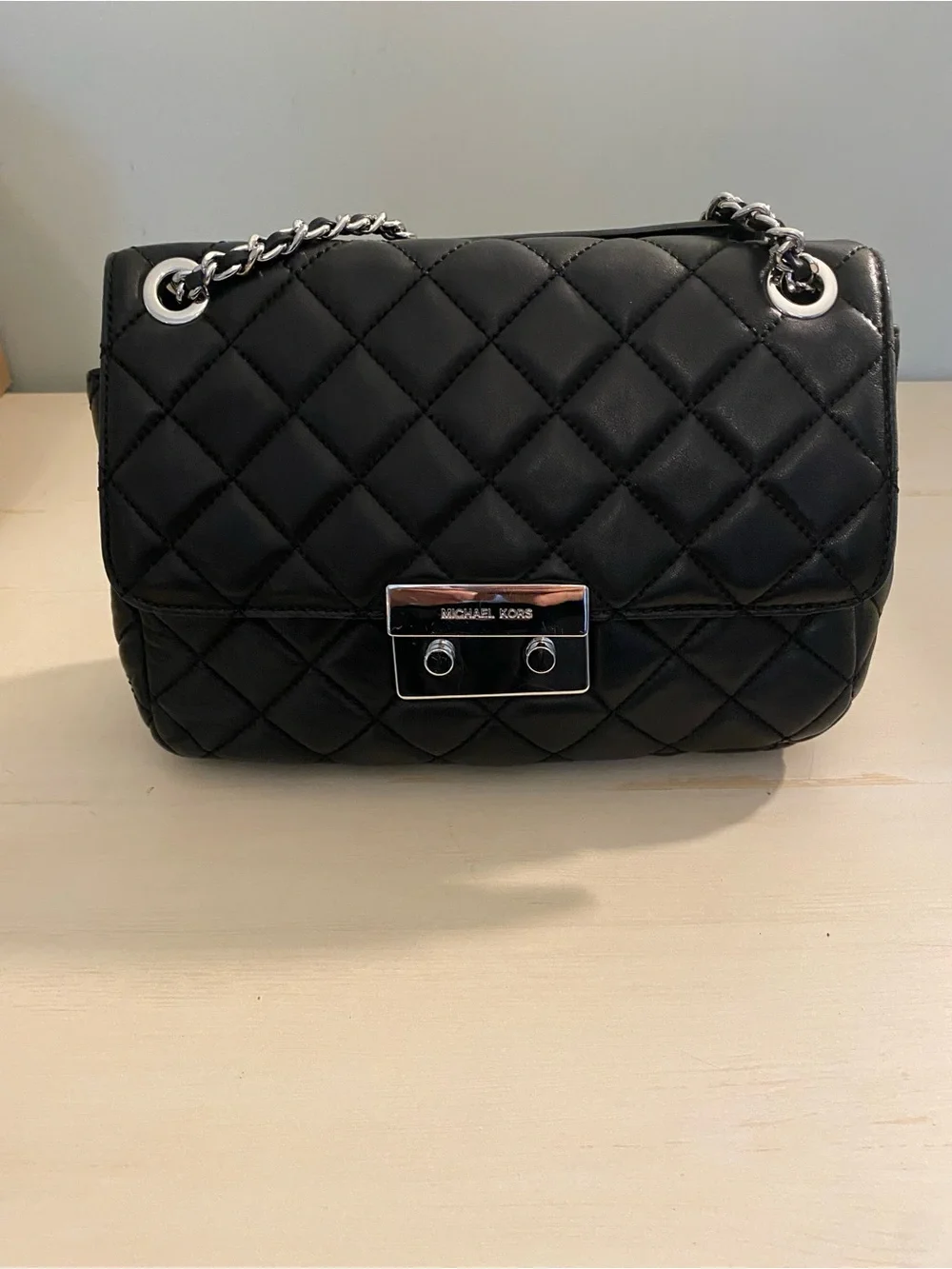 Michael Kors Black Quilted Sloane Handbag